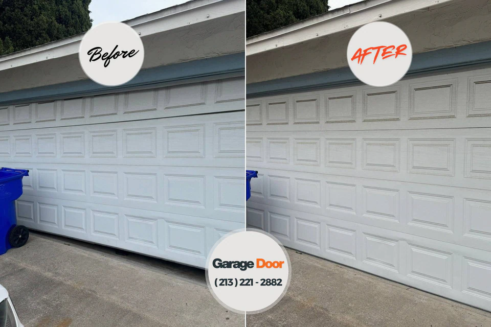 Before and after: garage door repair Thornwood, NY